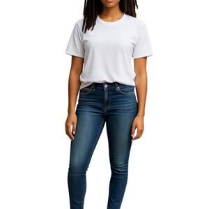 AYR Blue Raw Hem Skinny Distressed Denim Jeans